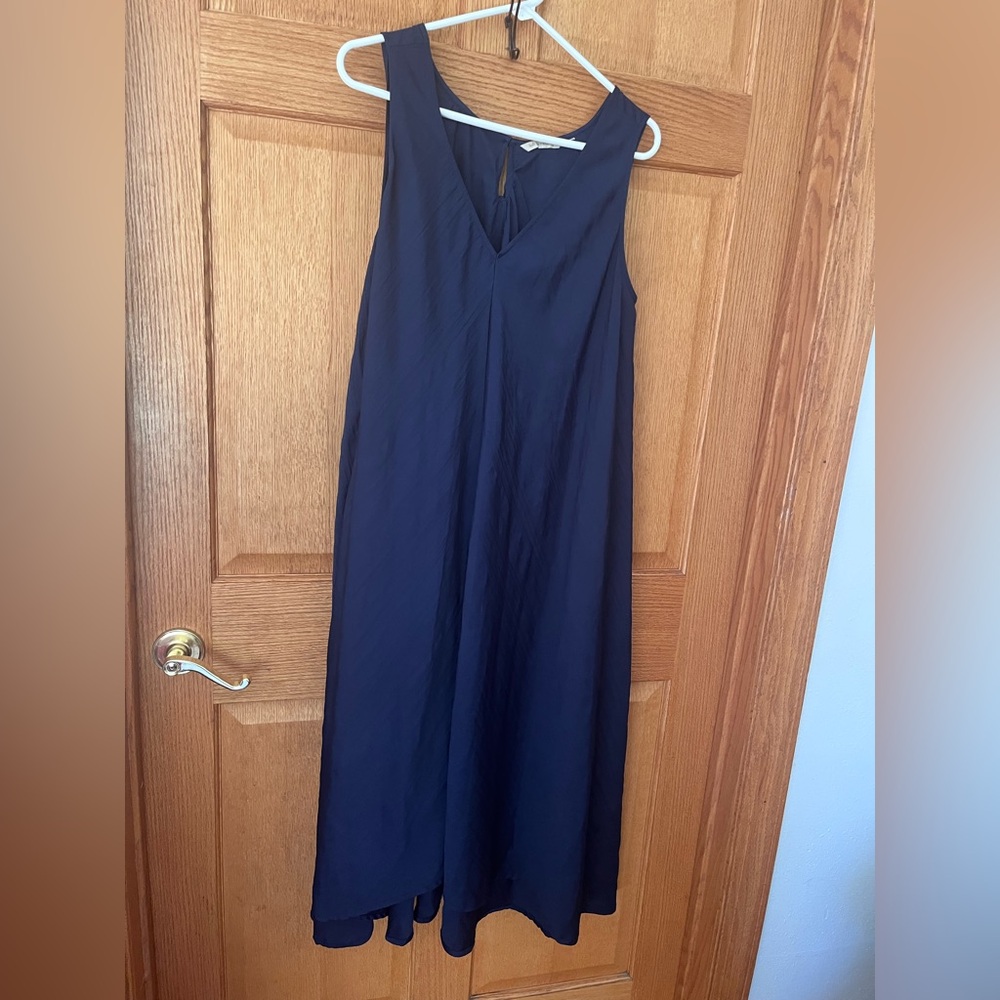 Soft Surroundings navy blue sleeveless full maxi dress